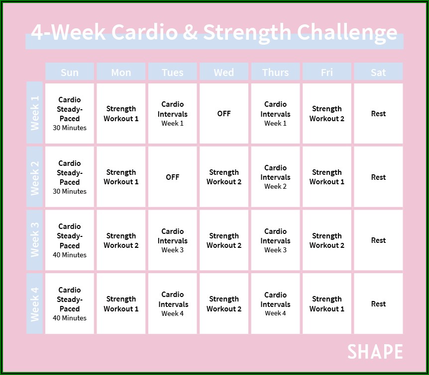 6 Week Fitness Plan Template