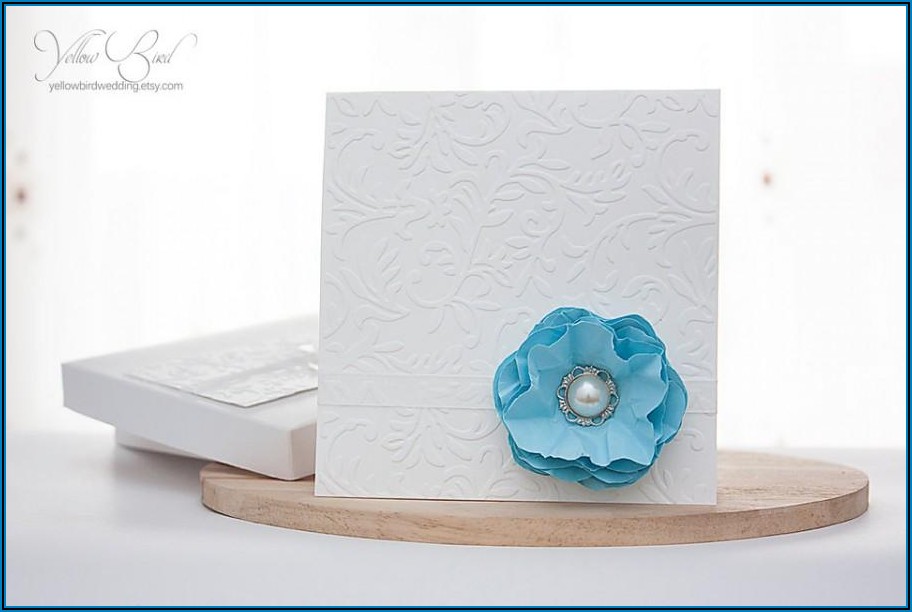 Baby Blue And White Wedding Invitations