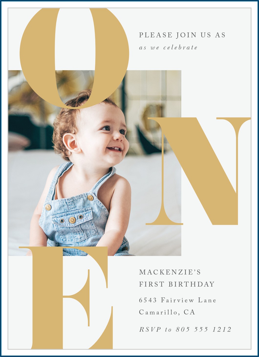 Baby Girl First Birthday Invitation Design