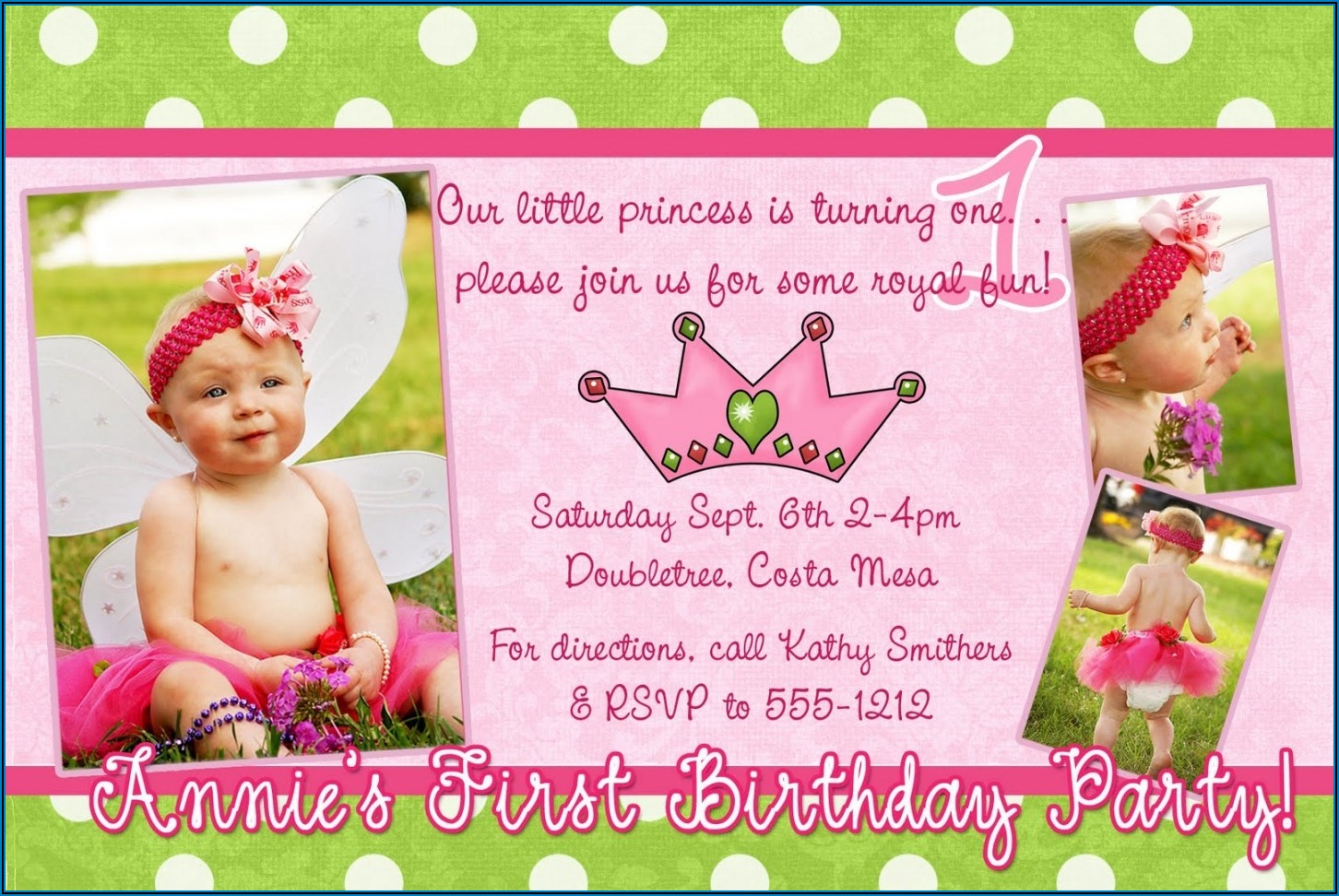 Baby Girl First Birthday Invitation Wording