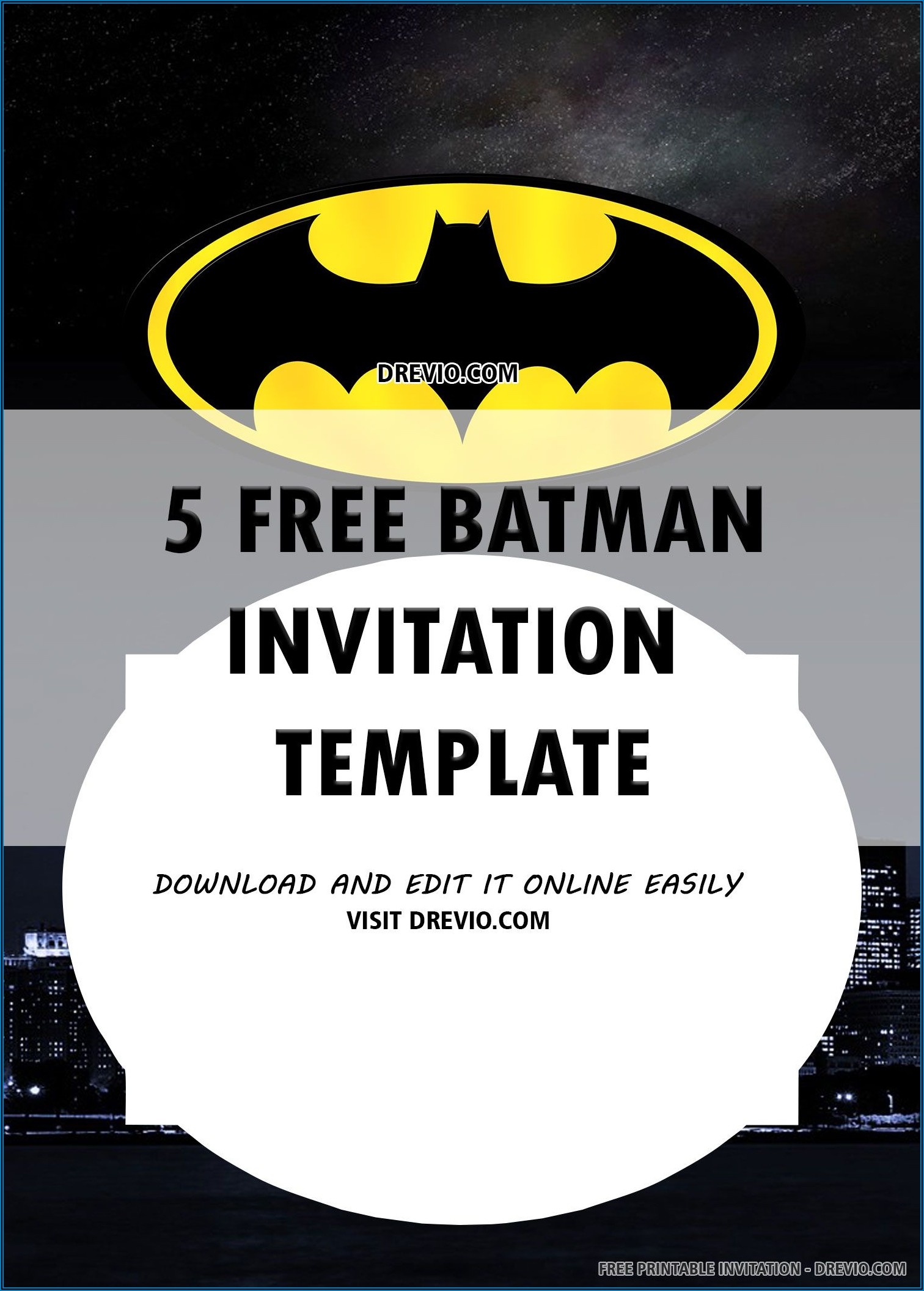 Batman Birthday Invitation Template