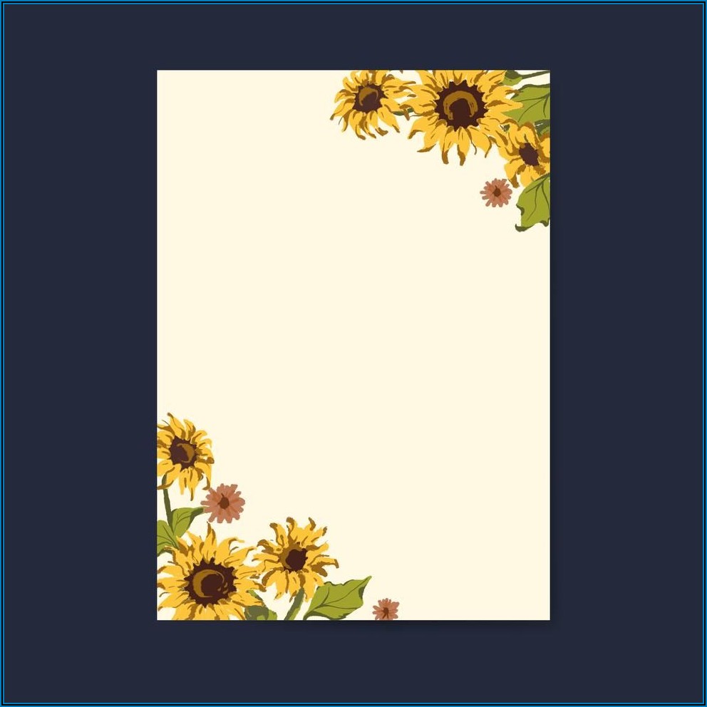 Blank Sunflower Invitation Template