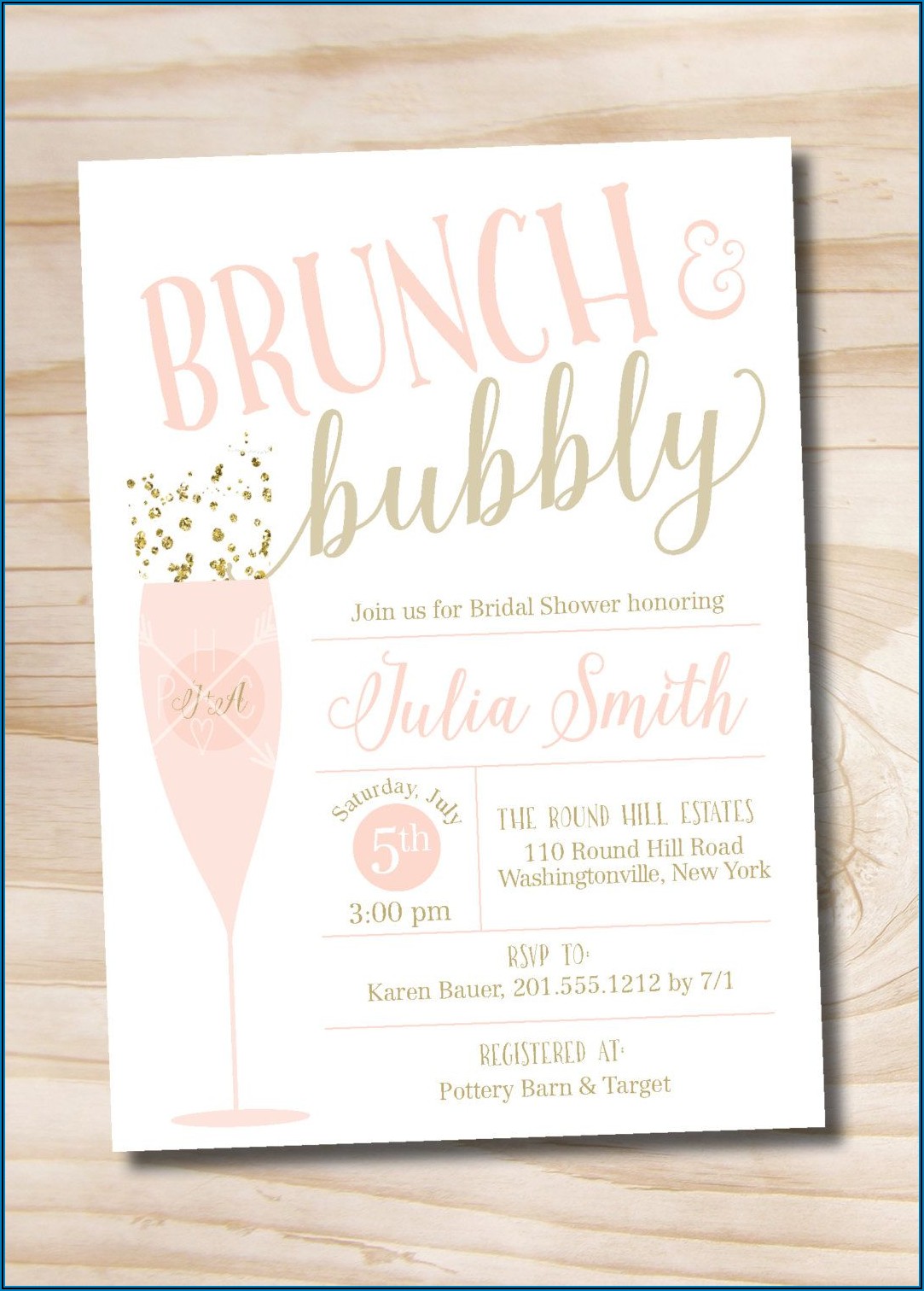 Brunch And Bubbly Invitation Wording