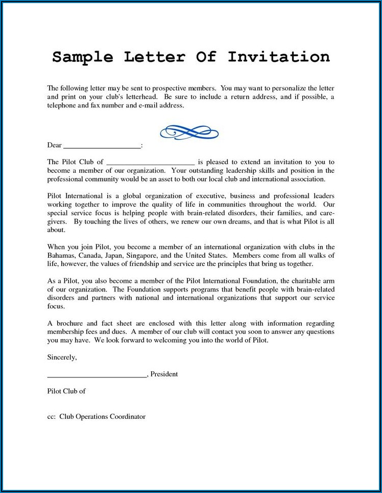 Business Partner Invitation Letter Sample
