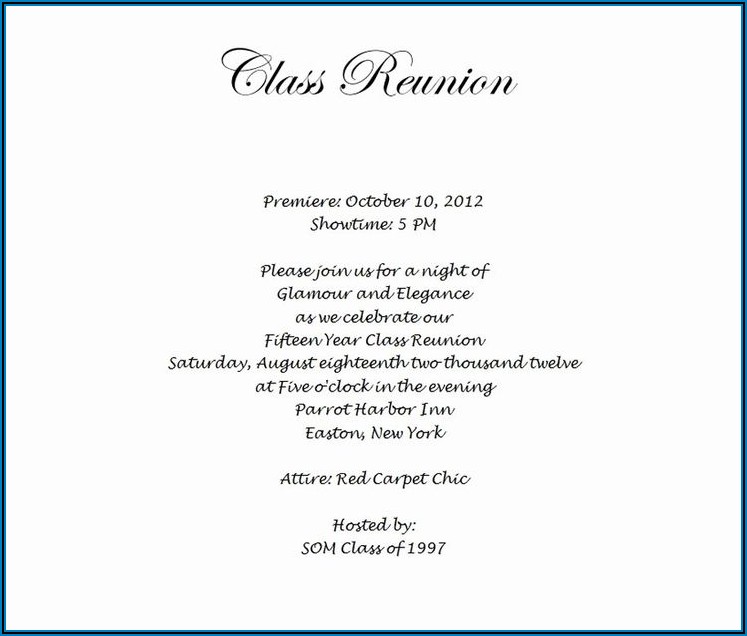 Class Reunion Invitation Template