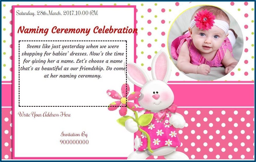 Cradle Ceremony Invitation Message In English