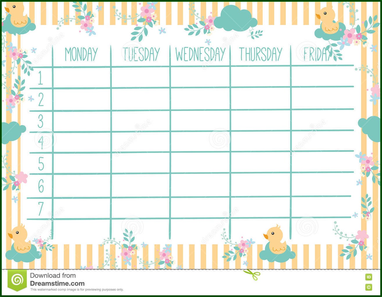 Cute Weekly Schedule Template Pdf