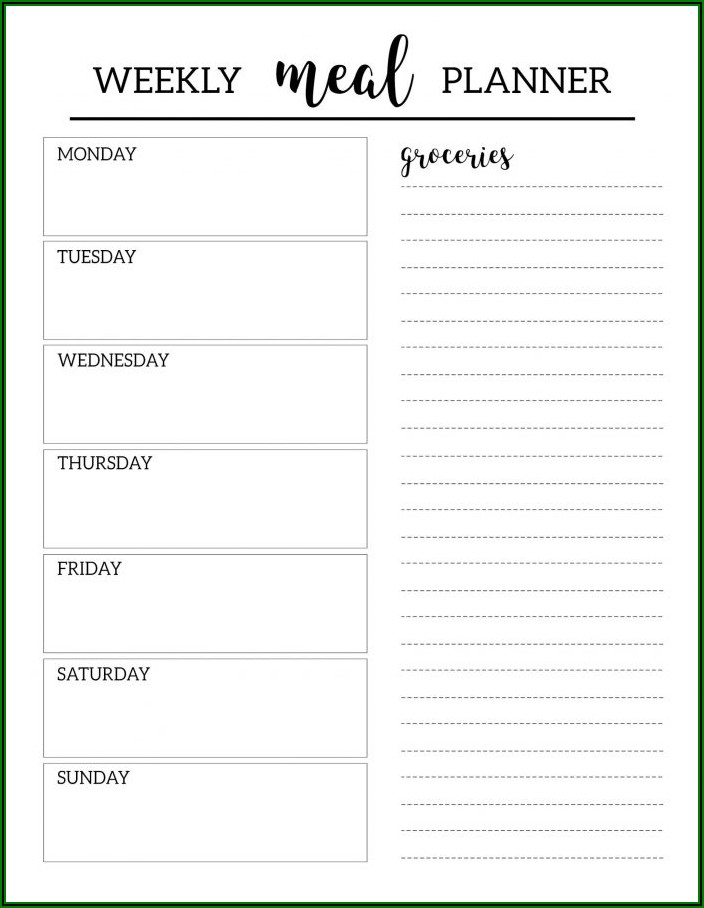 Daily Meal Planner Template Free Printable