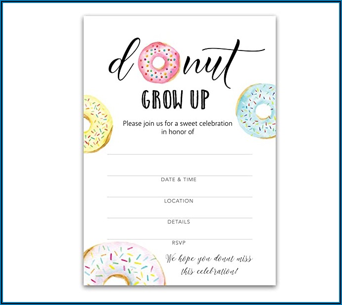 Donut Grow Up Invitations