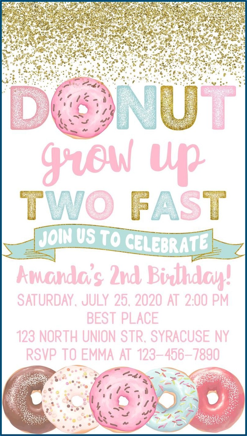 Donut Grow Up Online Invitations
