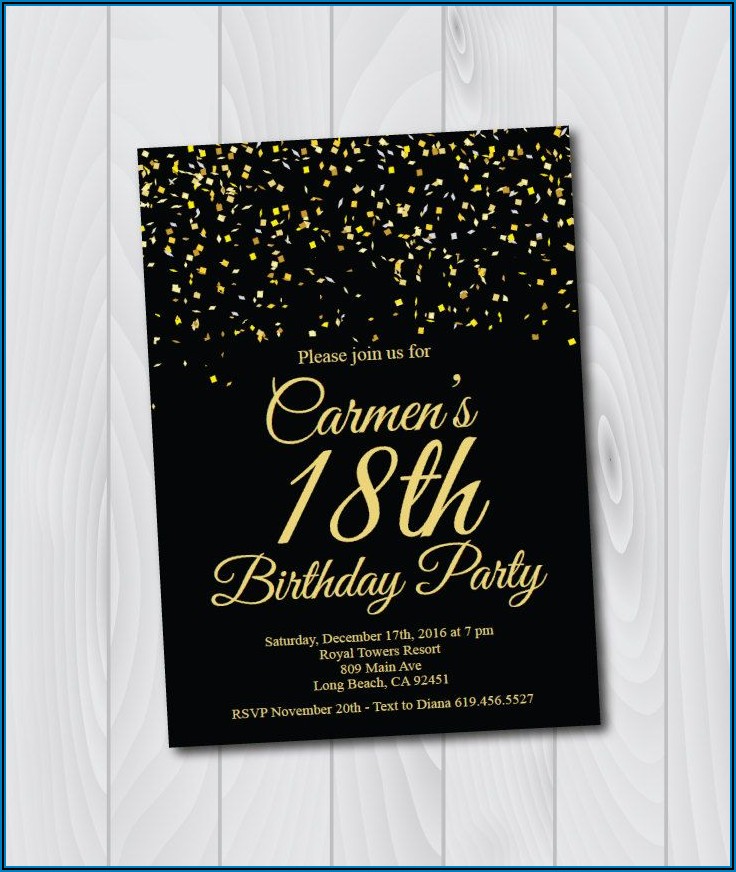 Editable 18th Birthday Invitations Templates Free