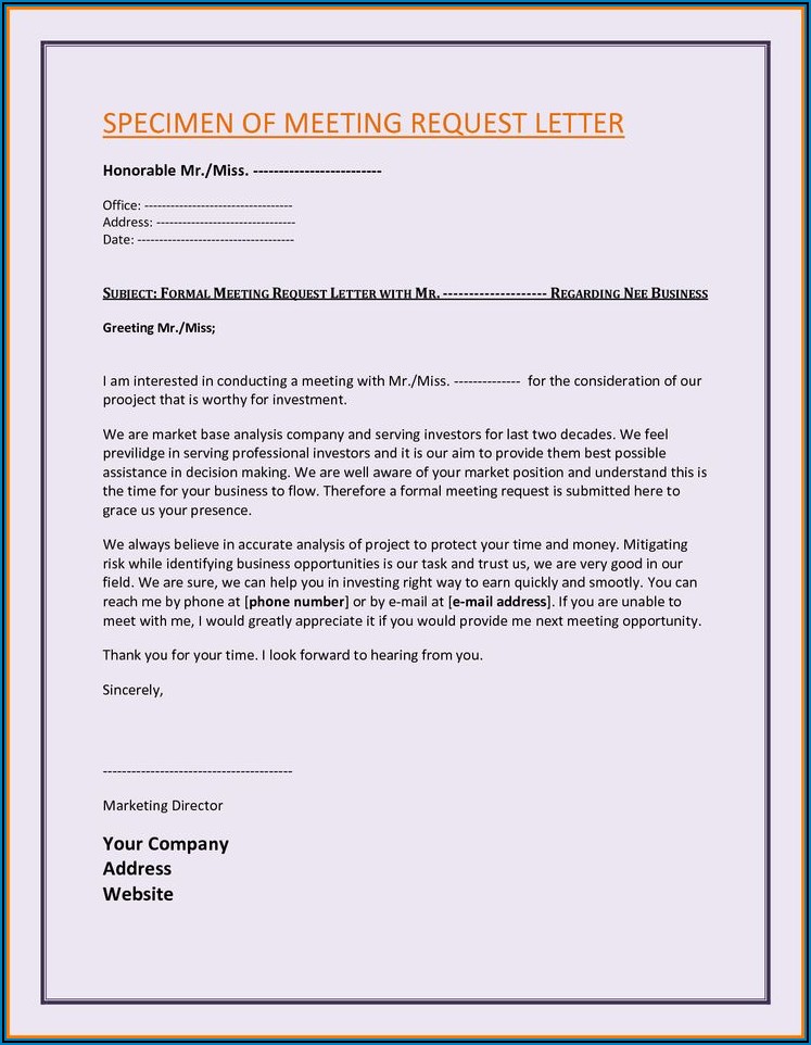 Formal Business Invitation Email Template