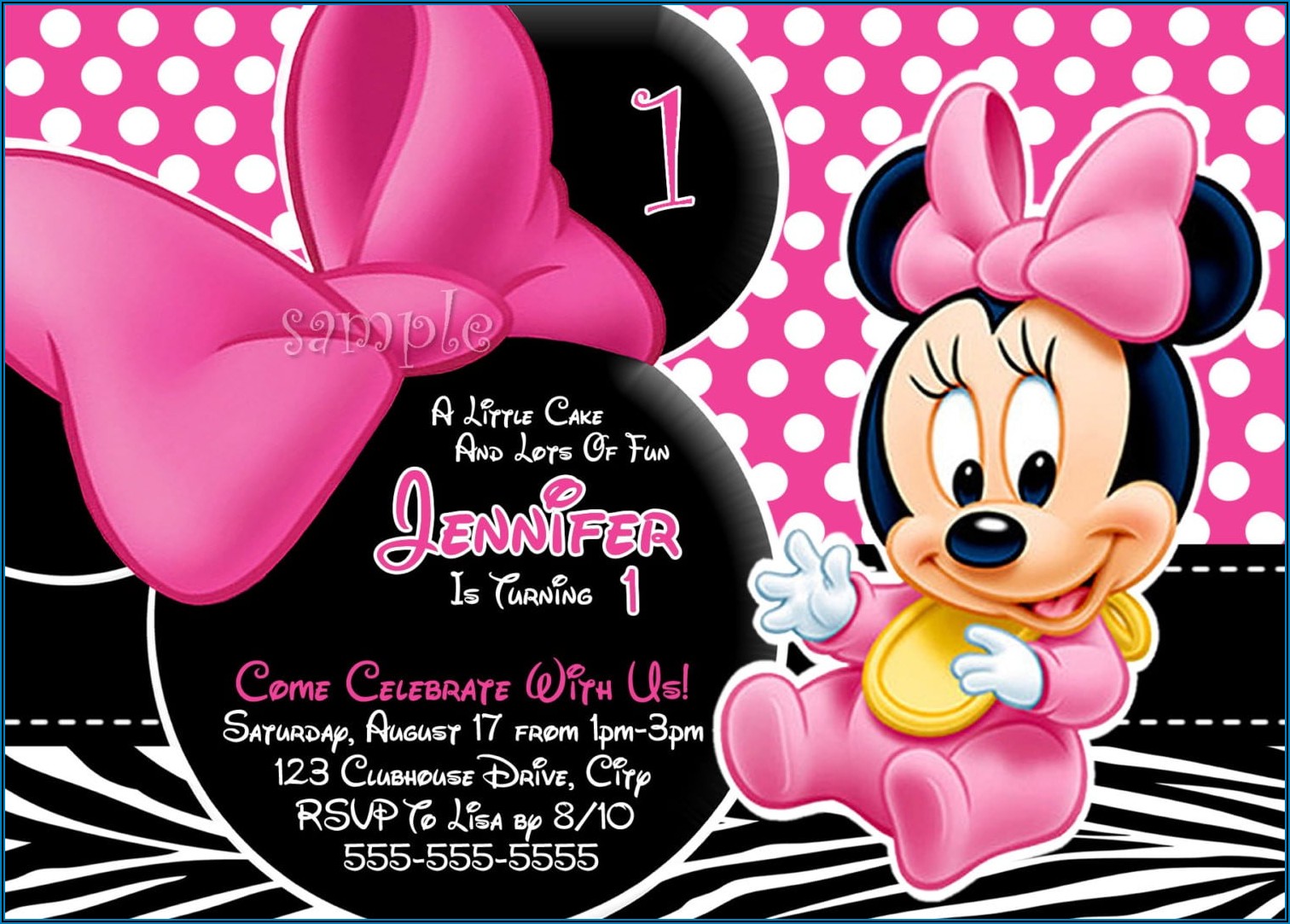 Free Personalized Minnie Mouse Birthday Invitations