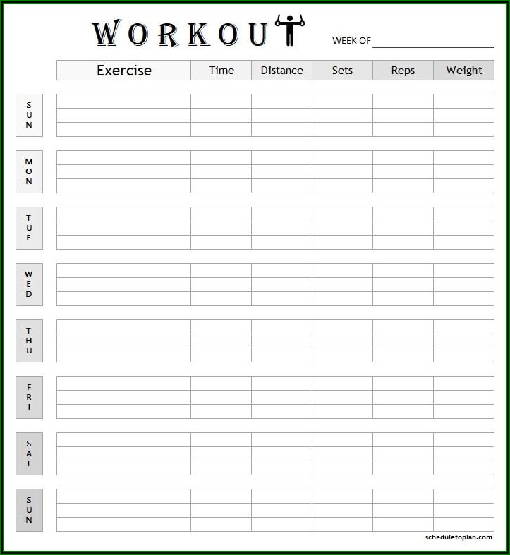 Free Weekly Workout Schedule Template