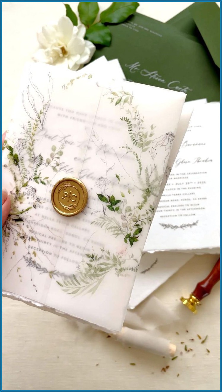Green And White Wedding Invitations