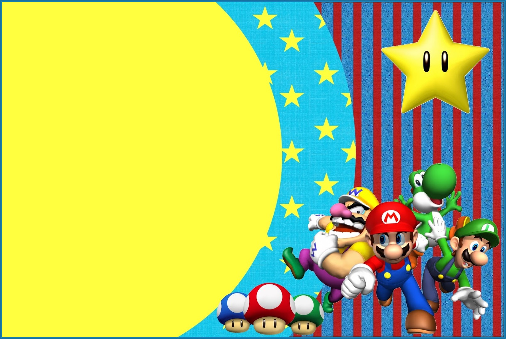 Mario Bros Invitations Free