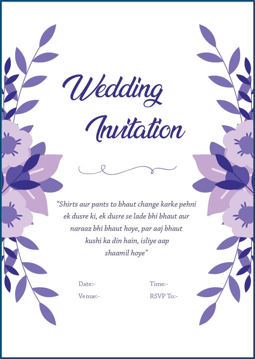 Marriage Invitation Format For Friends