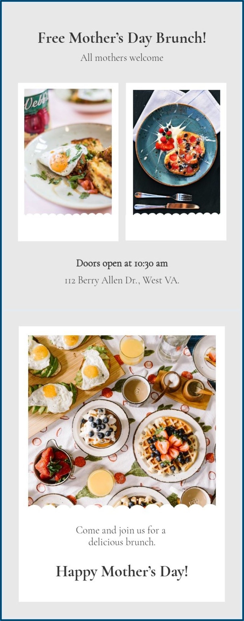 Mother's Day Brunch Invitation Template Free