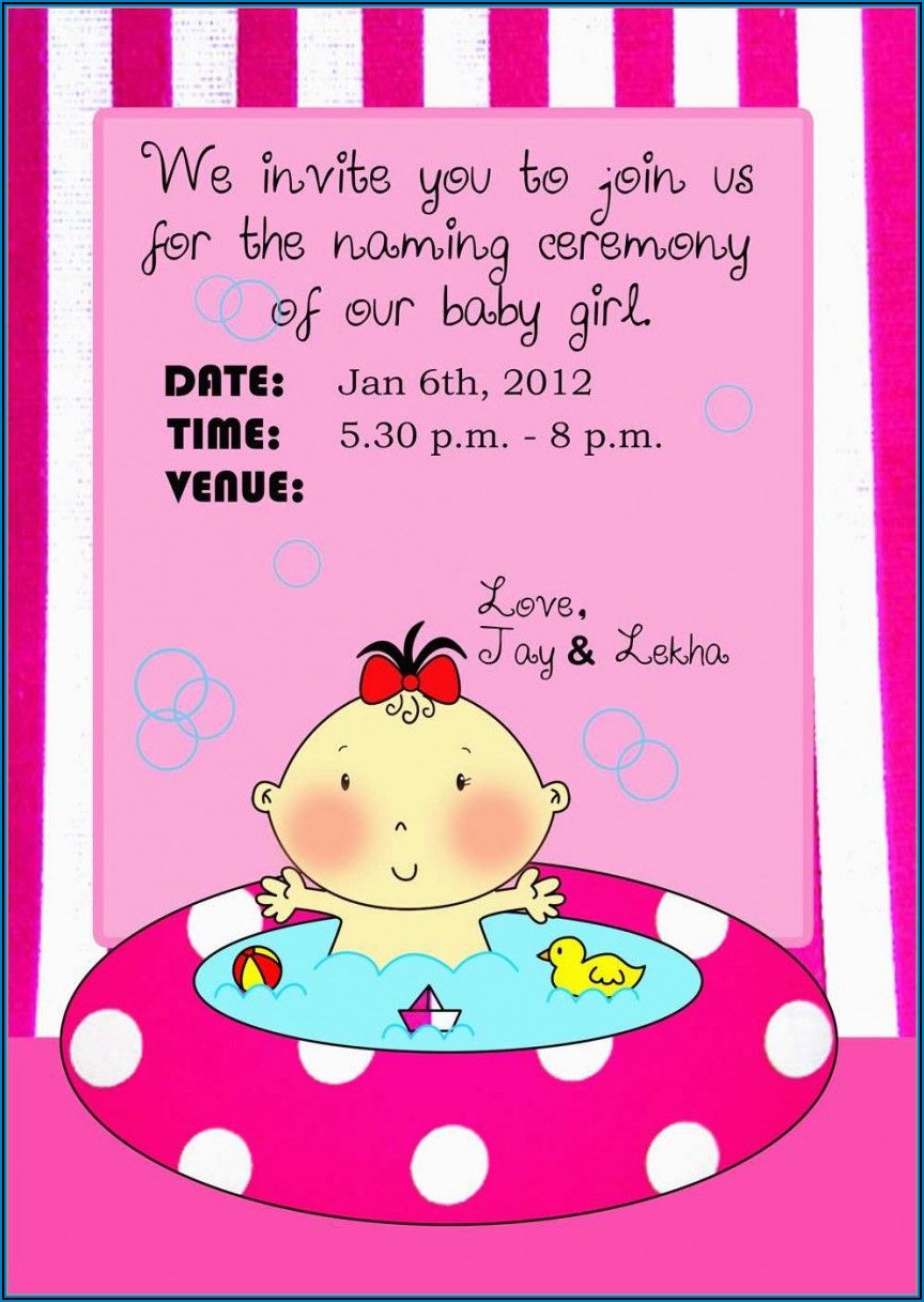 Naming Ceremony Invitation Card For Baby Girl In Kannada