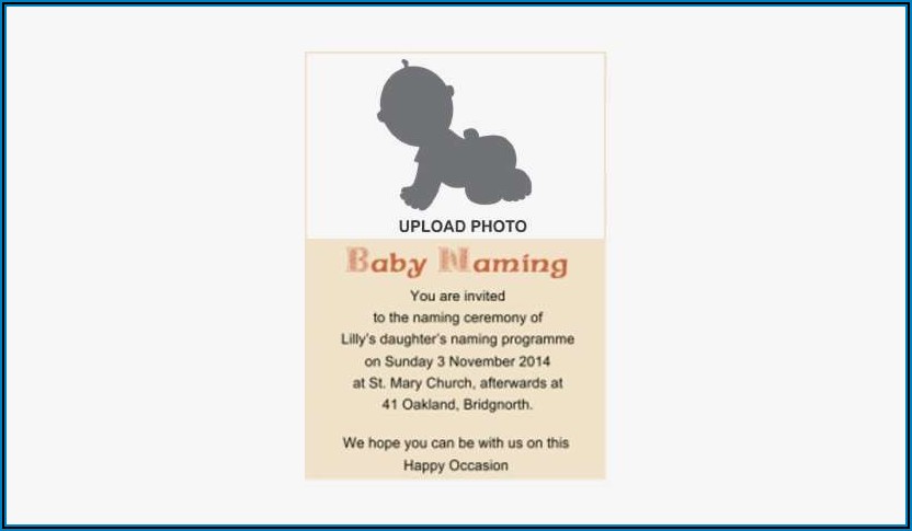 Naming Ceremony Invitation Cards Designs Free Download