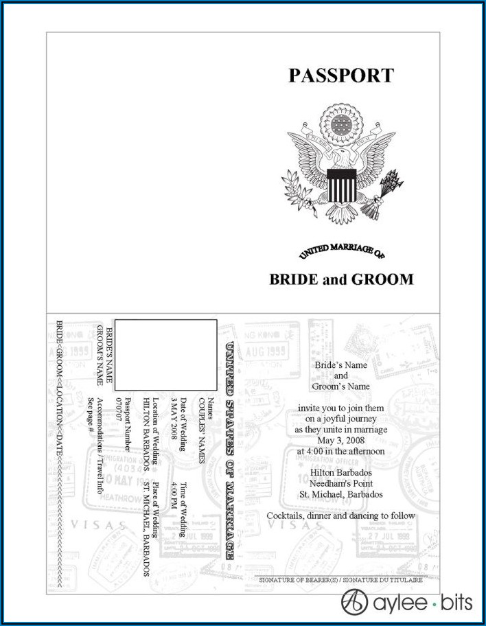 Passport Style Invitation Template Free
