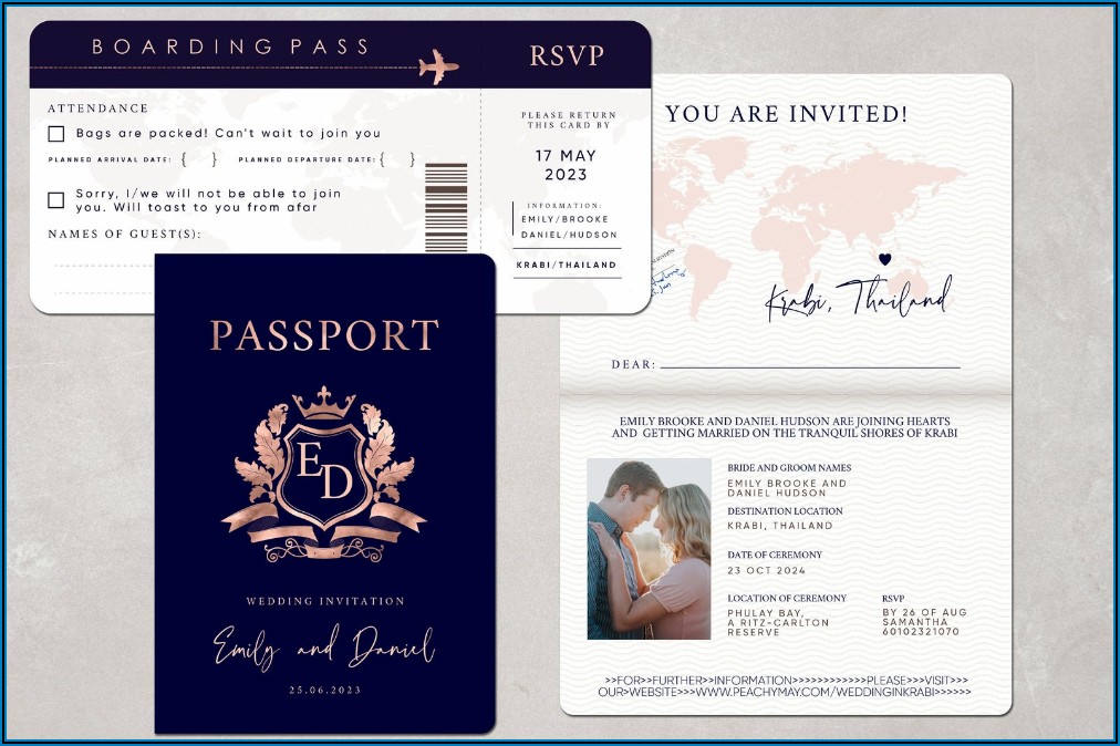 Passport Wedding Invitations Template