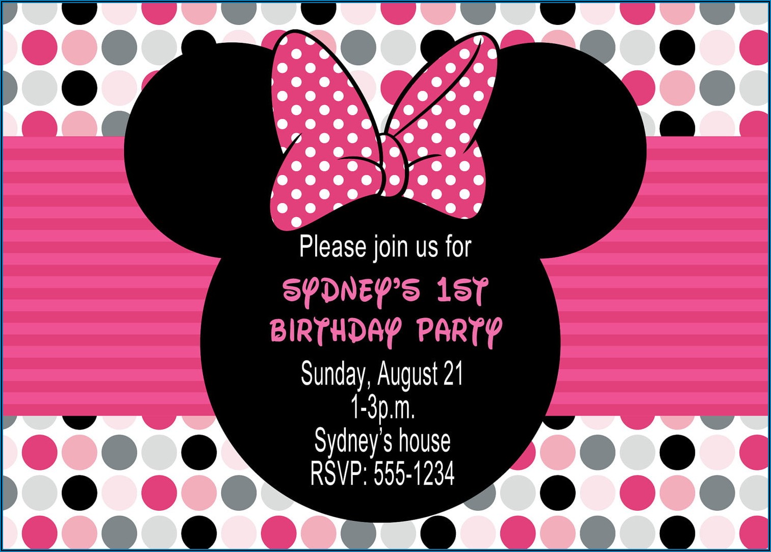 Personalized Mickey Mouse 1st Birthday Invitations