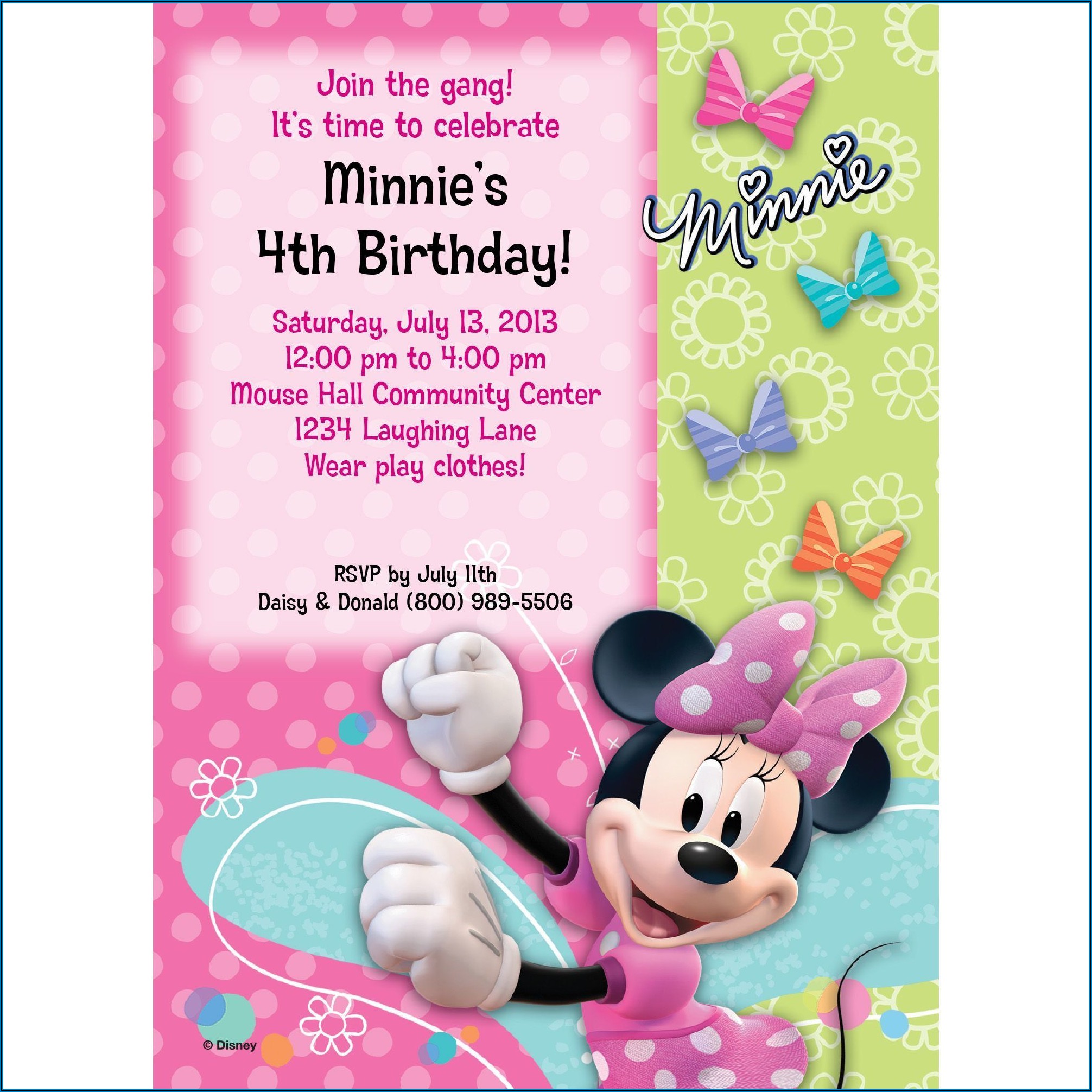 Personalized Mickey Mouse First Birthday Invitations