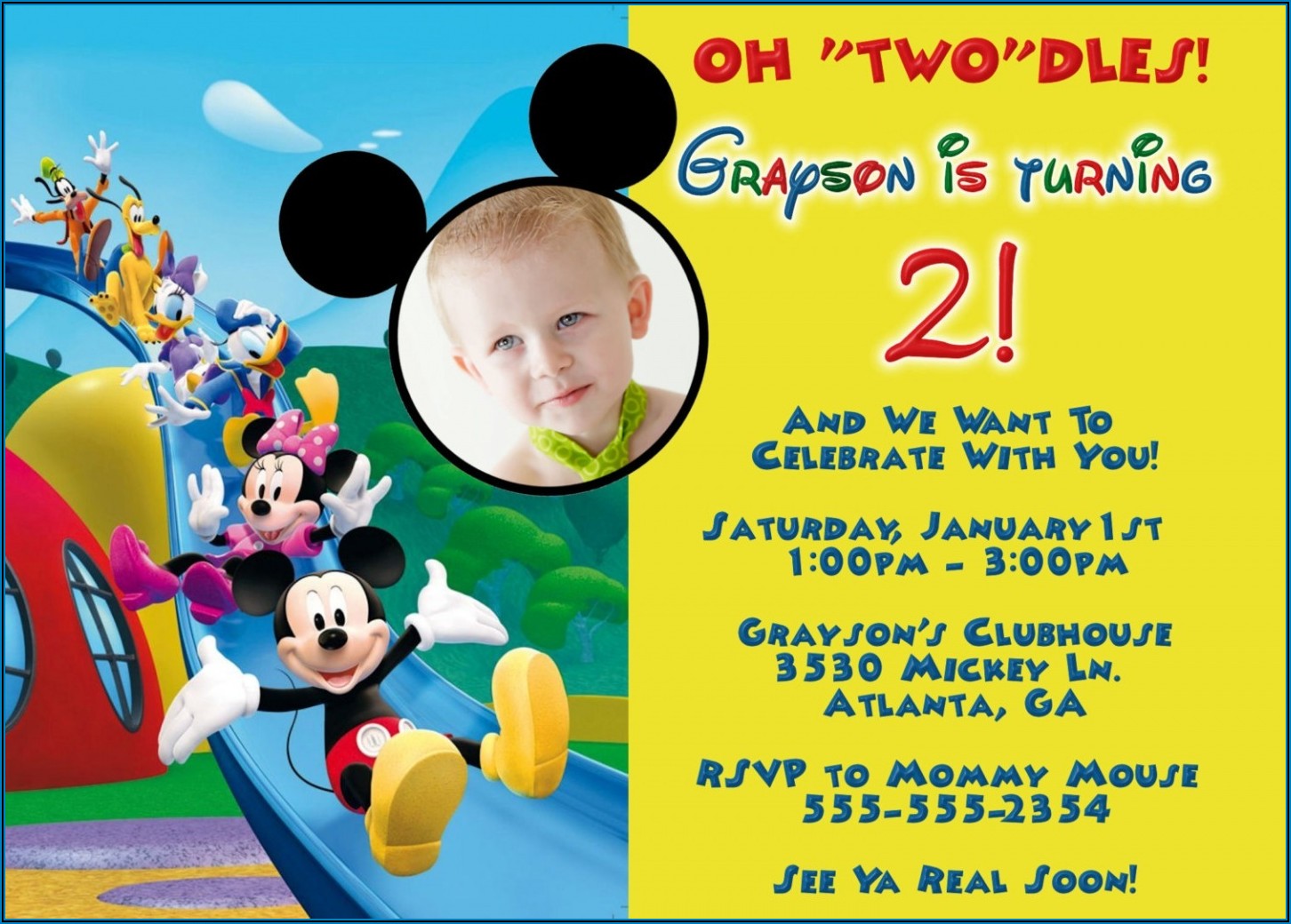 Personalized Mickey Mouse Invitations Free