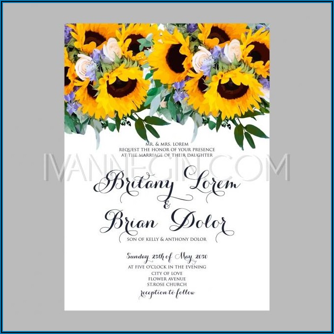 Printable Sunflower Invitation Template