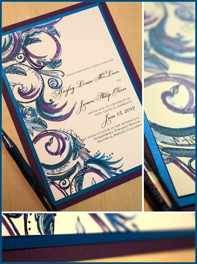 Purple And Blue Wedding Invitations
