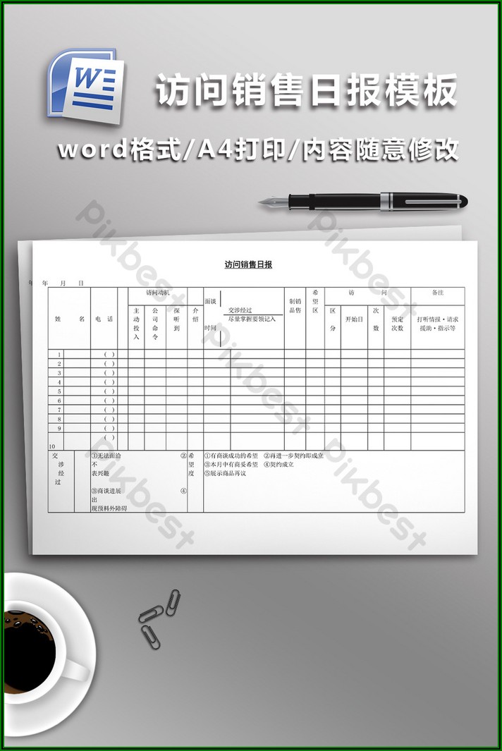 Sales Report Template Word