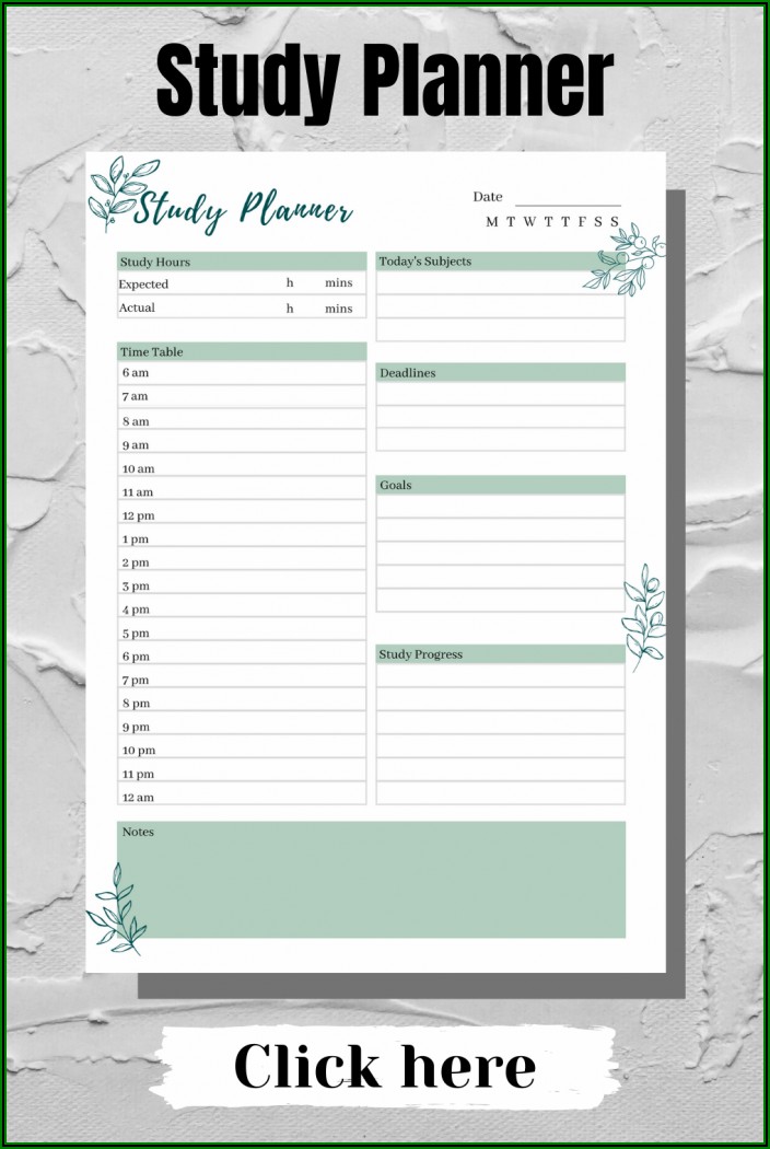 Schedule Template For College Students