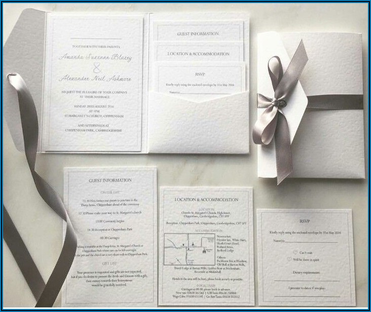 Silver And White Wedding Invitations