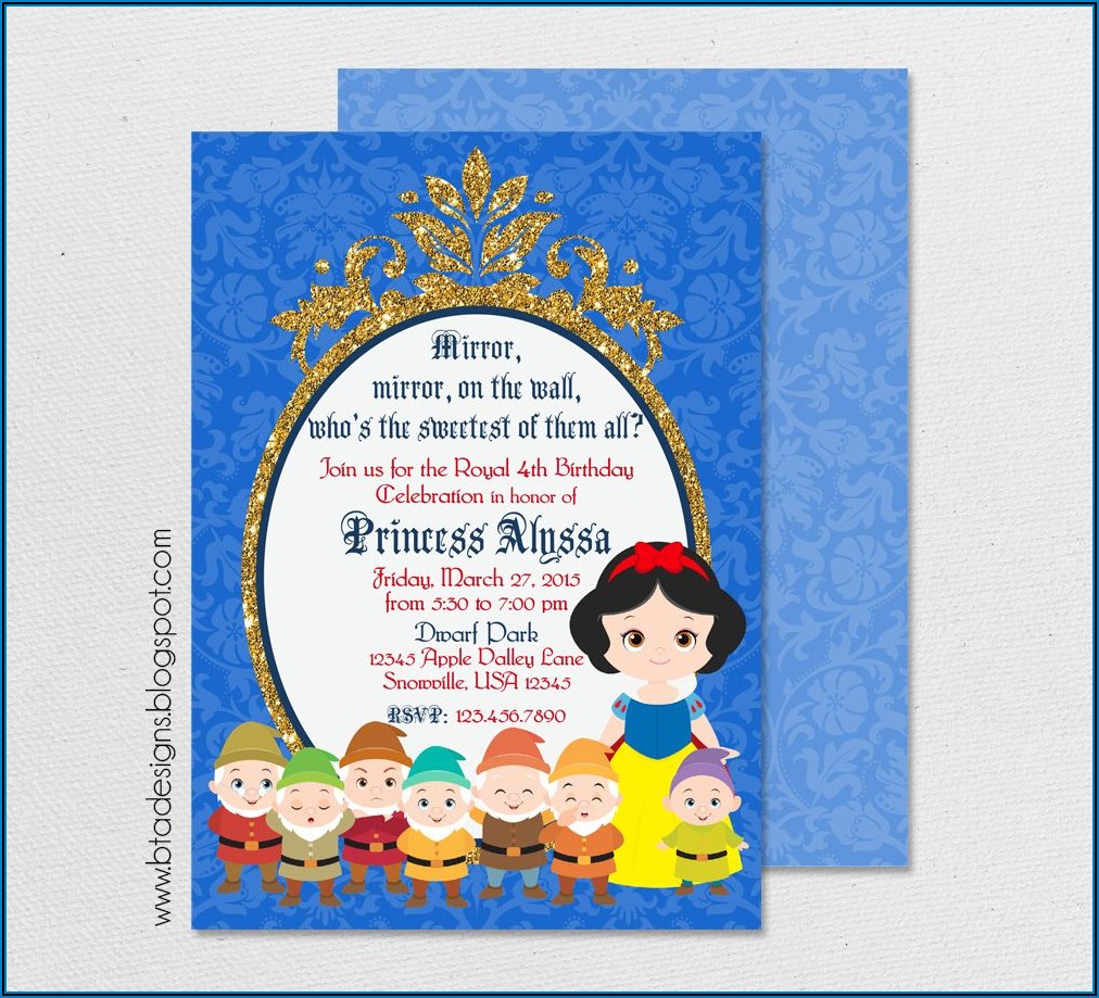 Snow White Birthday Invitations