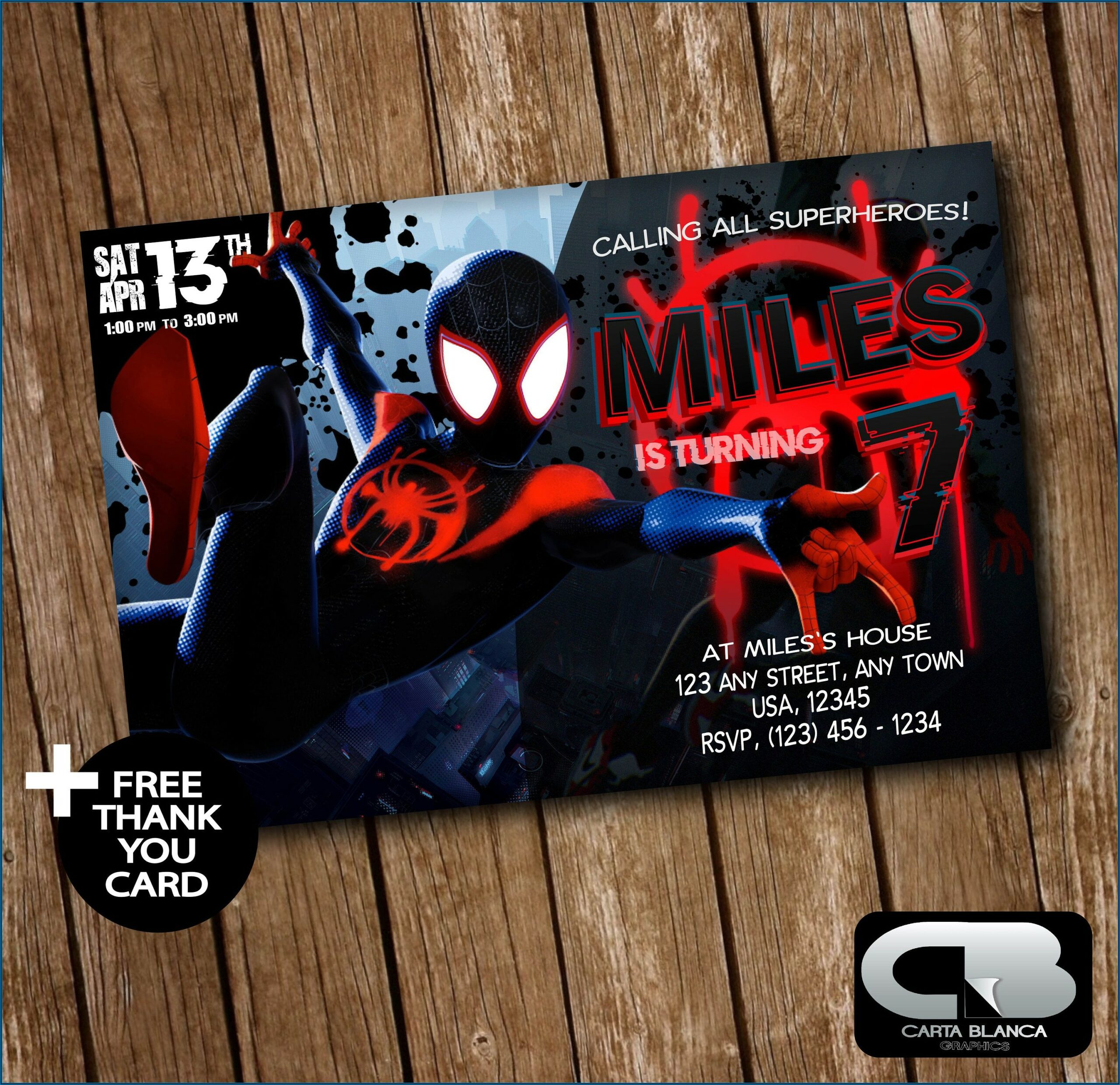 Spiderman Birthday Invitation Card Free