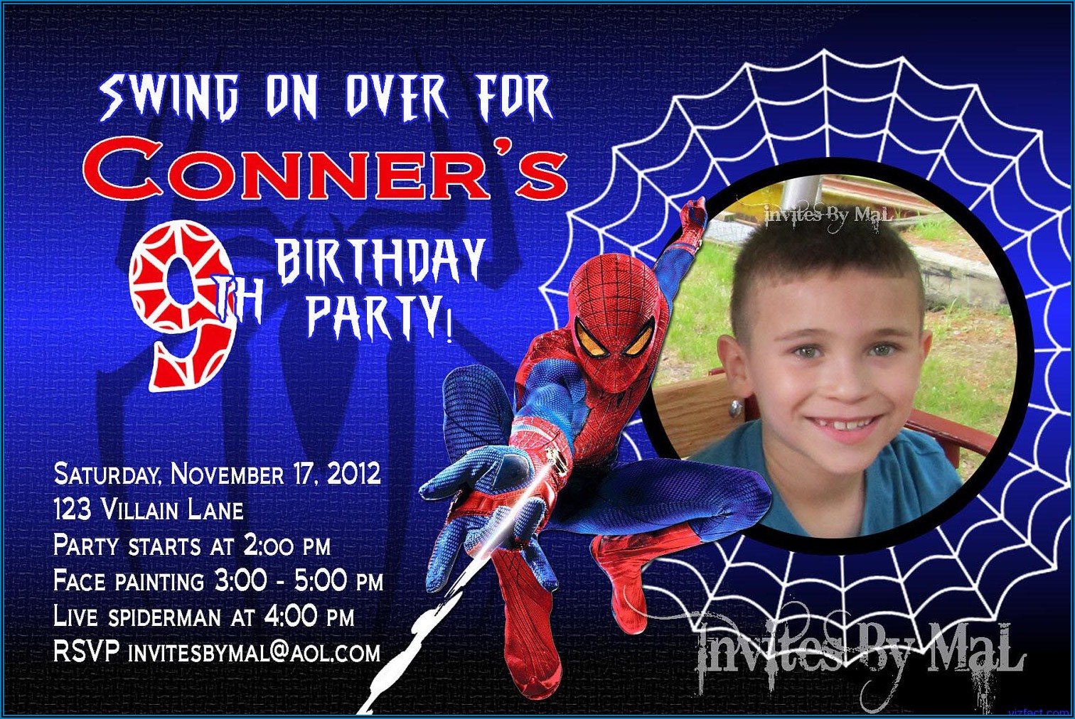 Spiderman Birthday Party Invitation Templates