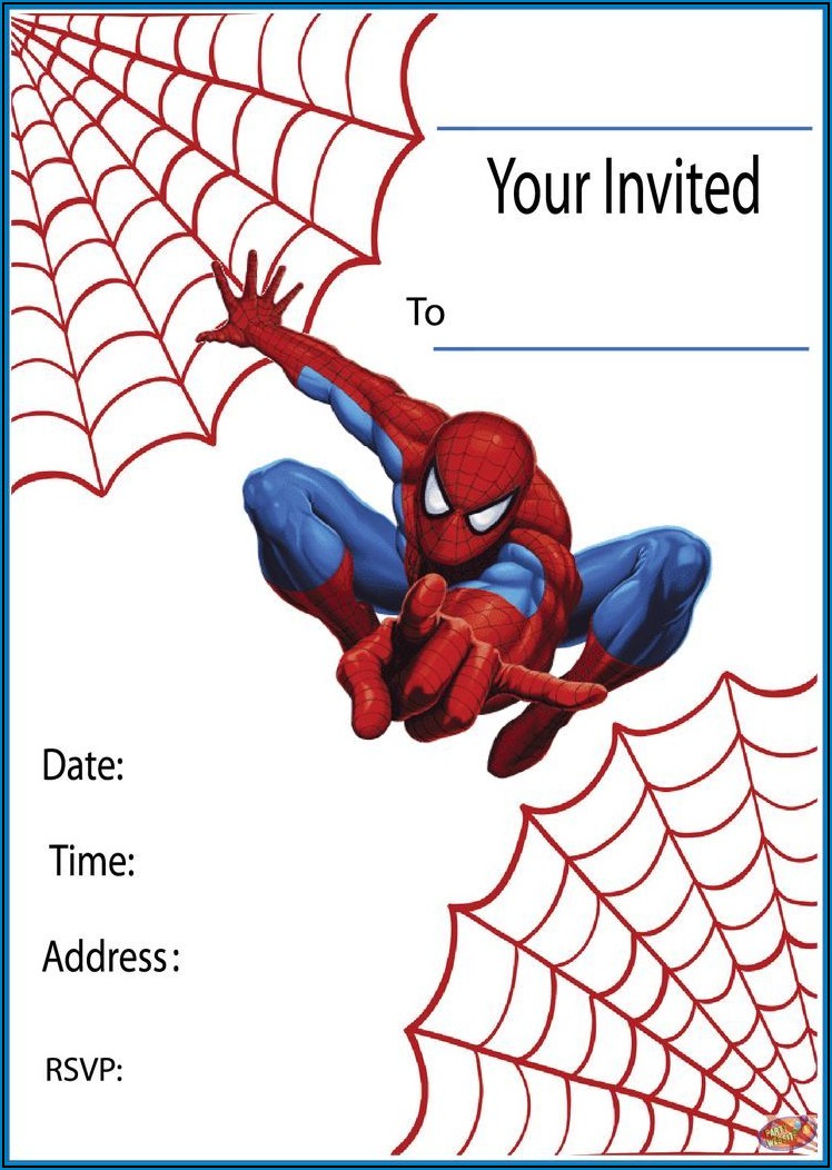 Spiderman Birthday Party Invitations Printable Free