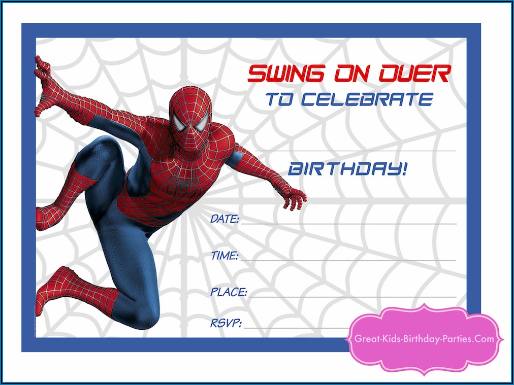Spiderman Invitation Card Layout