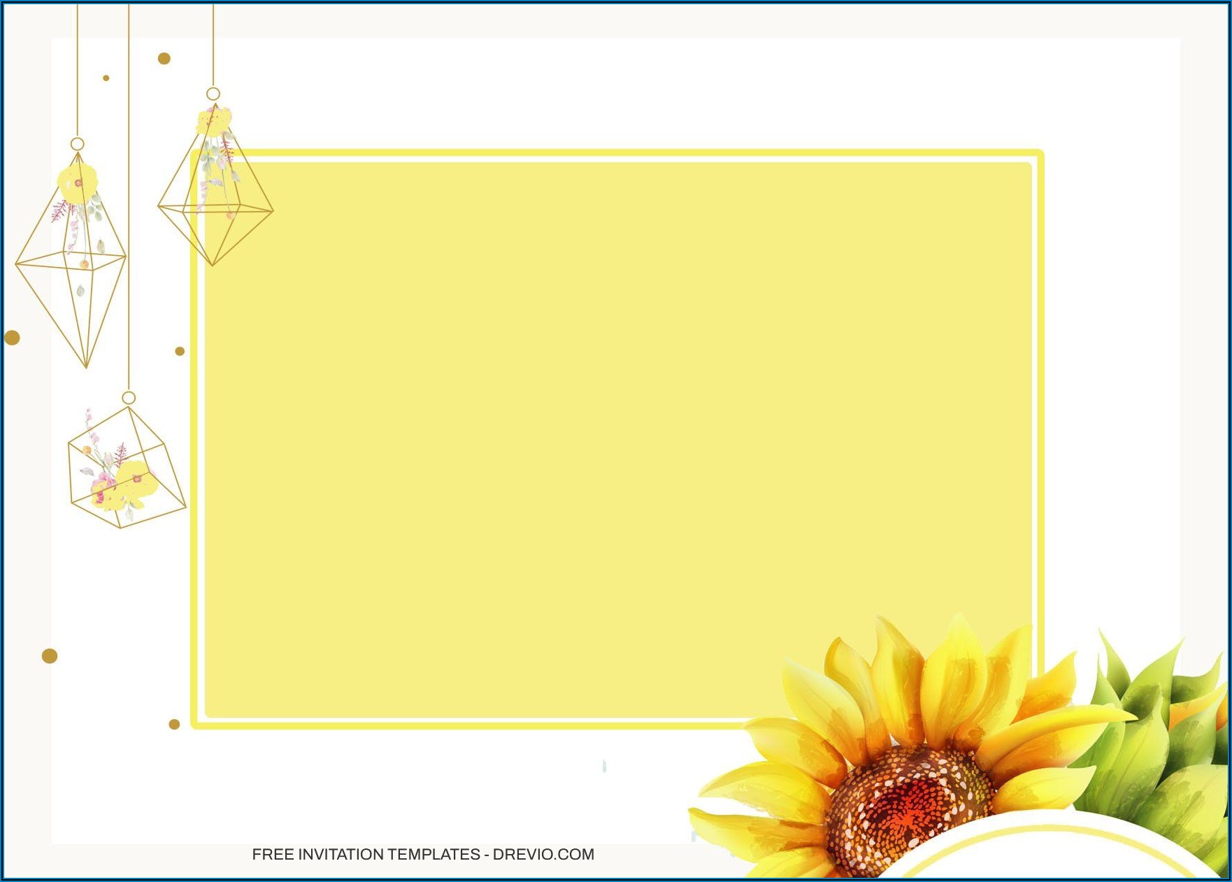 Sunflower Birthday Invitation Template Free