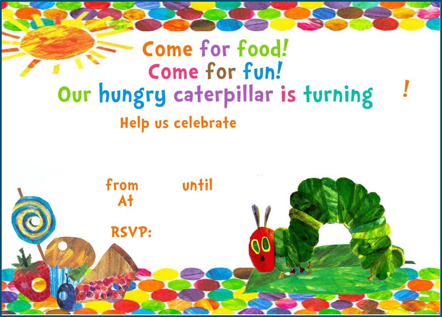 Very Hungry Caterpillar Birthday Invitation Template