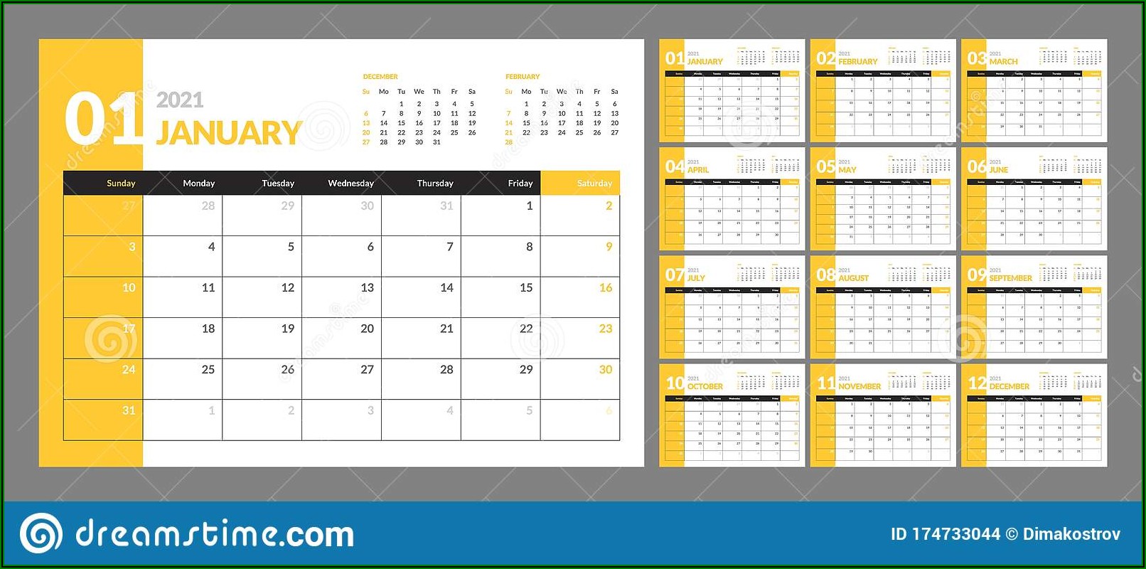 Weekly Agenda Style Calendar Template