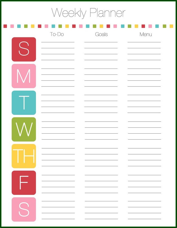 Weekly Family Schedule Template Word