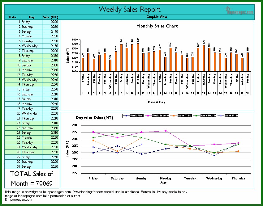 Weekly Sales Report Samples