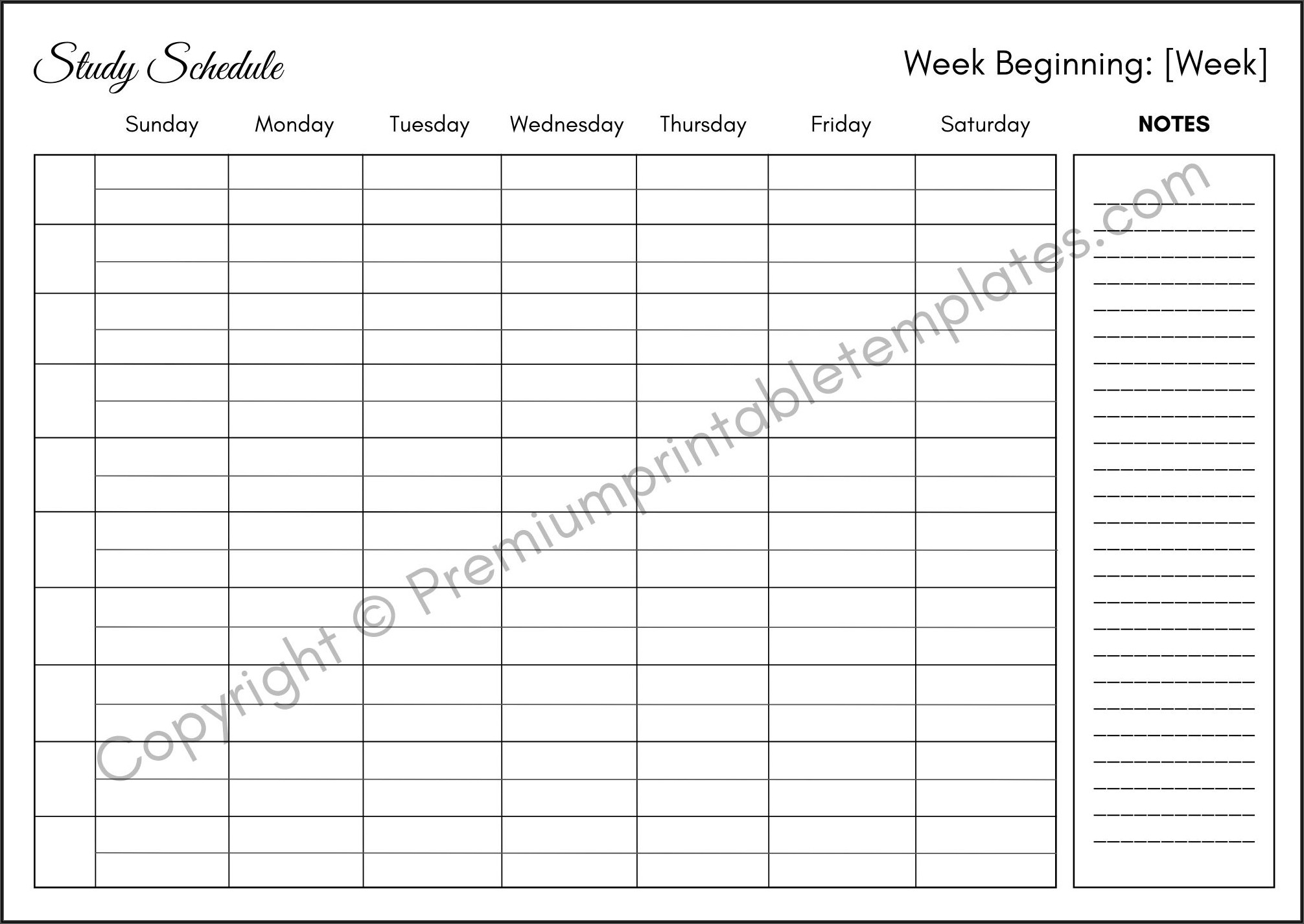Weekly Schedule Printable Pdf