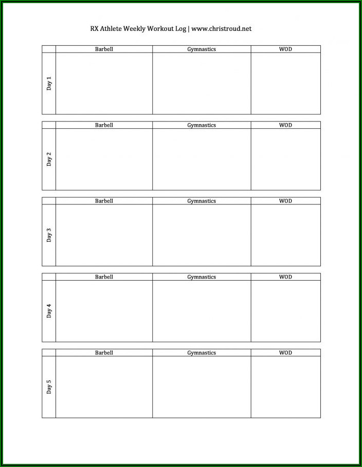 Weekly Training Planner Template