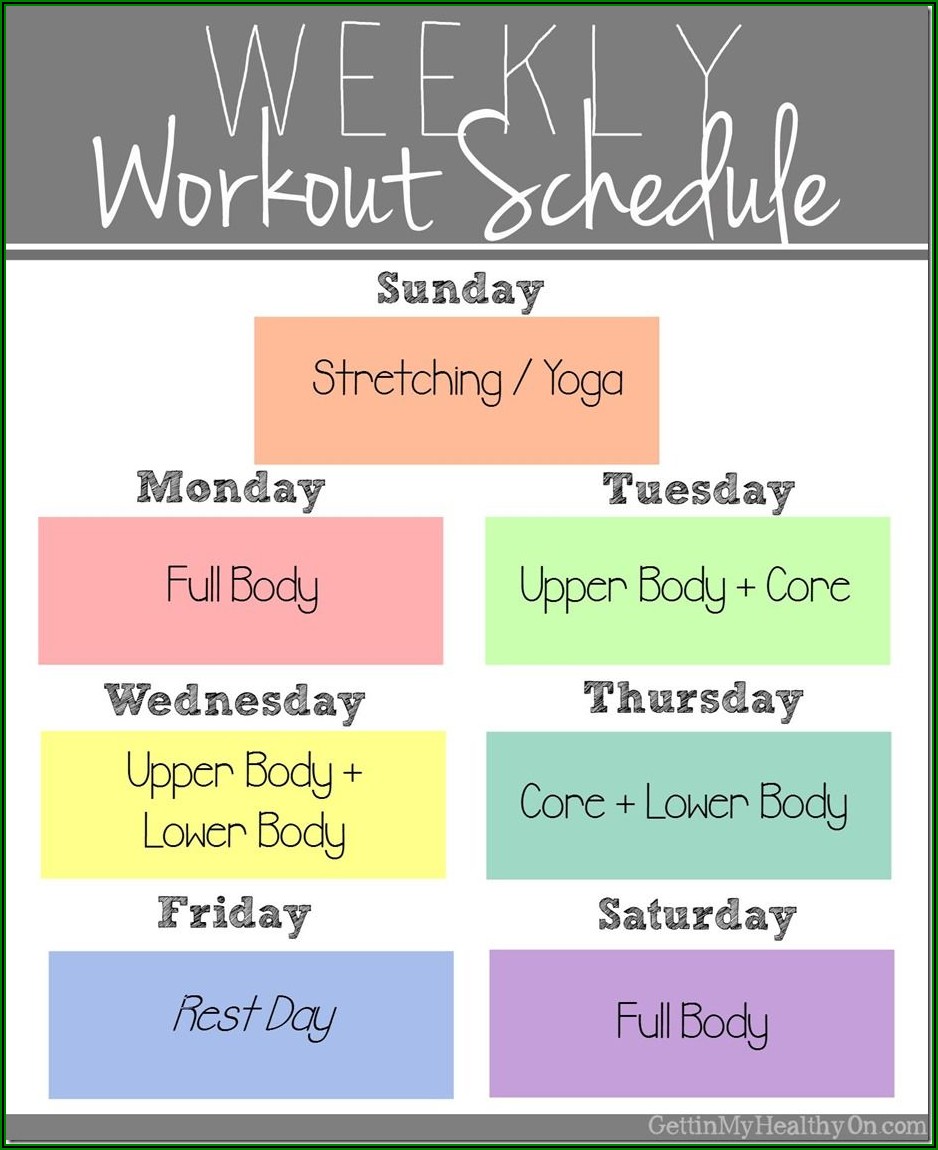 Weekly Workout Routine Chart