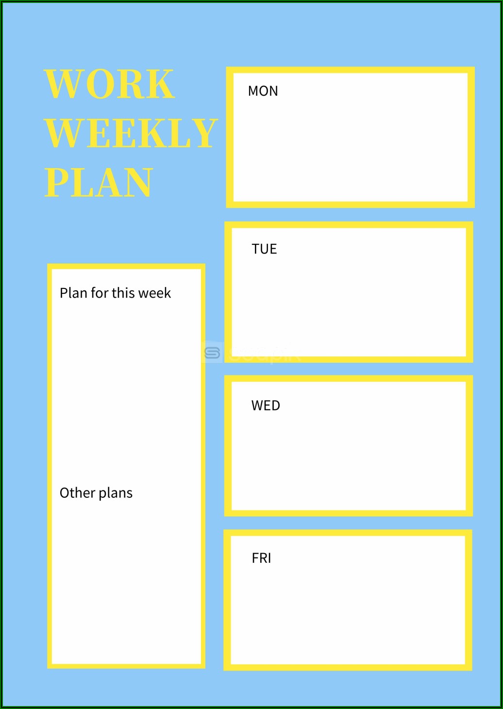 Work Week Planner Template Free