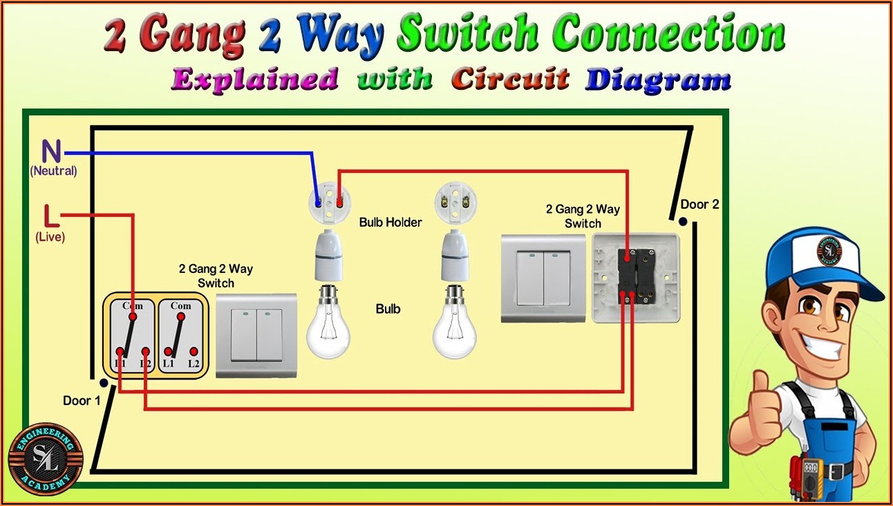 2 Gang Two Way Switch Wiring Diagram