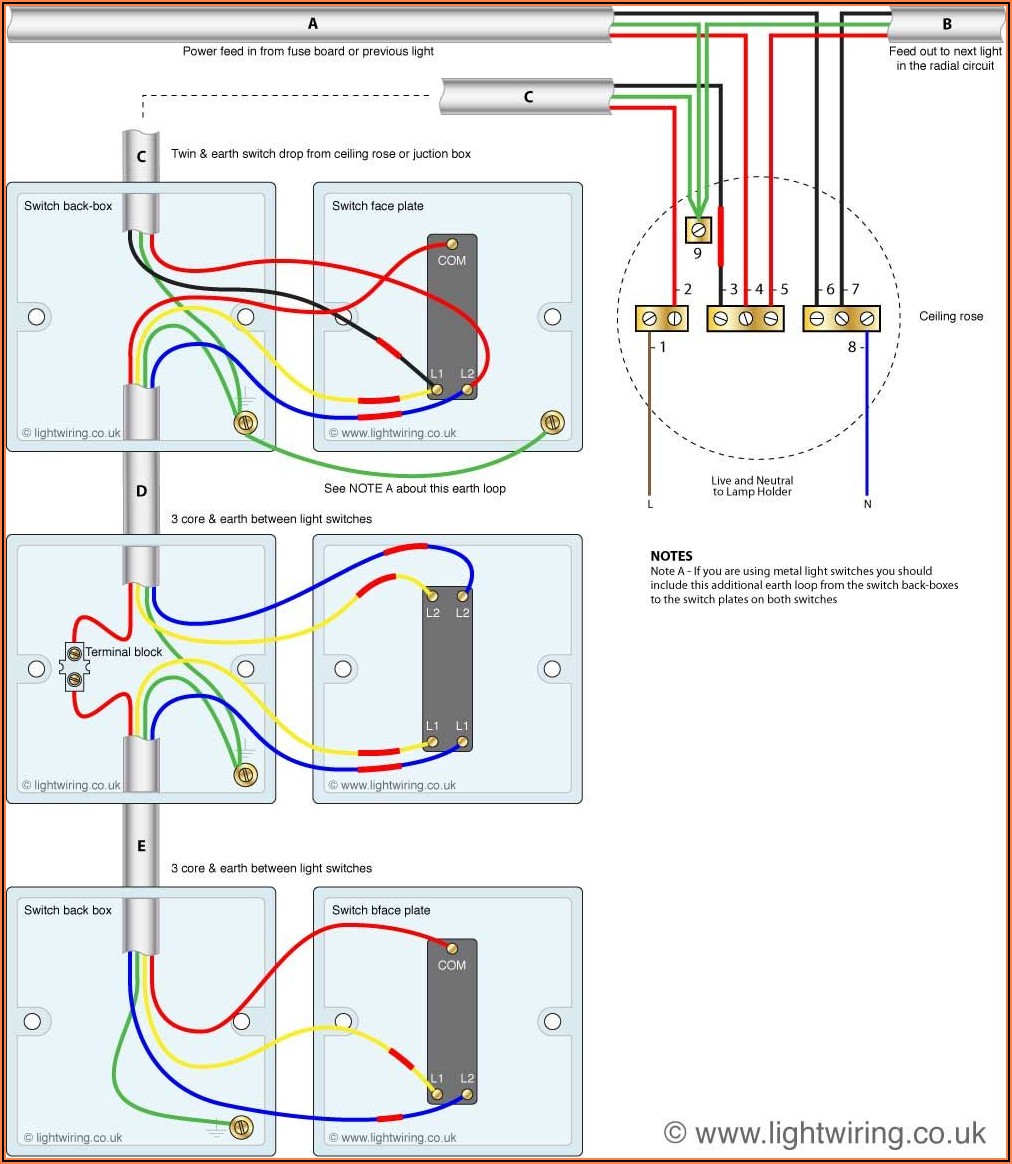 2 Way Switch Wiring Diagram Multiple Lights Uk